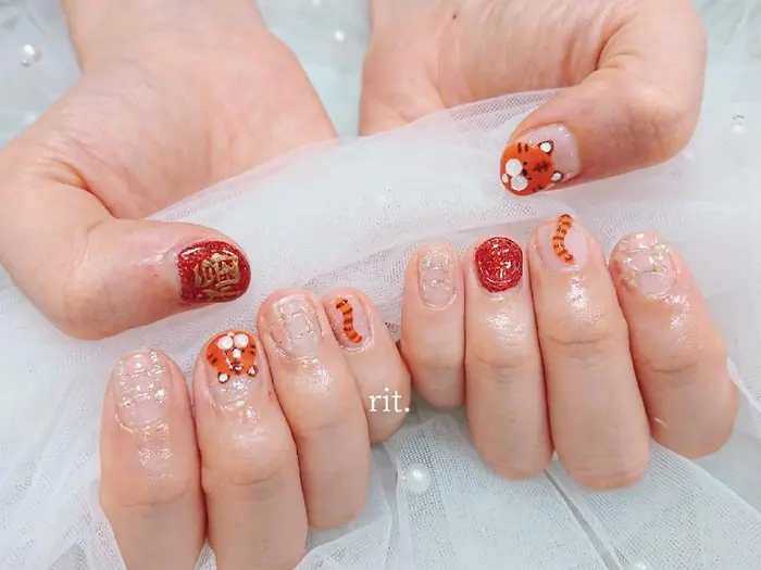 3dネイルパーツ トラ ネイルパーツ 虎 干支 3dネイルパーツ トラ ネイルパーツ 虎 干支