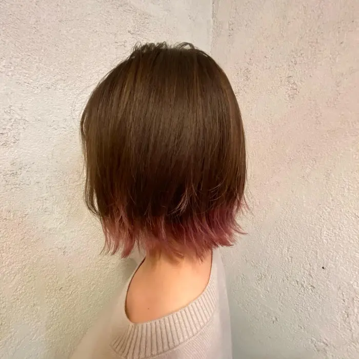 ボブ 裾カラー クリークオブヘアー所属 田中 海斗のヘアカタログ ミニモ