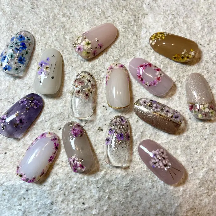 押し花ネイル Nail37所属 Hashimoto Harukaのネイルデザイン ミニモ