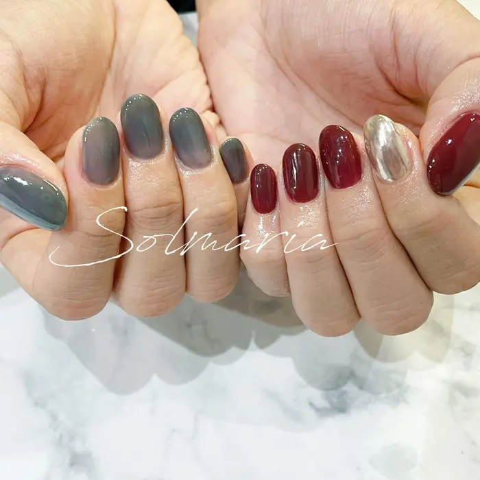 Mixカラー カラー パウダー追加 かわいいワンカラー 透けるカラーと透けないカラーを合わせてと Nail Solmaria ソルマリア所属 Nail Solmariaのネイルデザイン ミニモ