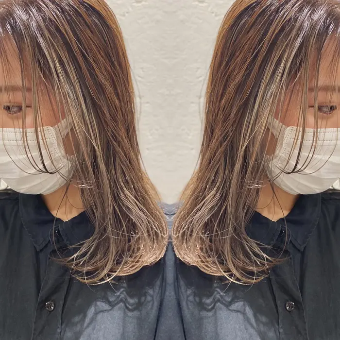 フェイスフレーミングハイライト 顔周りハイライト Trico Jr茨木店所属 ハイトーンブリーチ 竹内啓太のヘアカタログ ミニモ