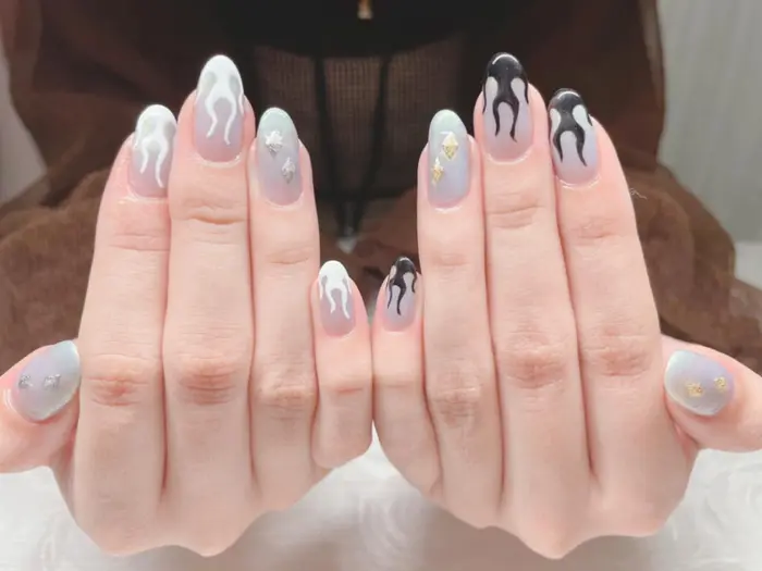 地雷系ネイル サブカル系ネイル ブルーカラー プライベートサロン Nail Kana所属 芦辺 香奈のネイル デザイン ミニモ