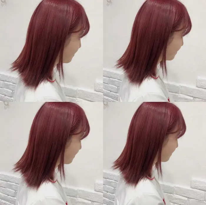 レッドバイオレット ブリーチ無しでもできるカラーです 艶が凄い 原宿 ハイトー Mina By One S所属 メンズ特化 Nagoyaの ヘアカタログ ミニモ