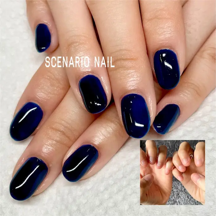 深爪矯正を始めて3ヶ月目 自爪が伸びて 本来の形に戻ってきました スカルプチュアも必要なく 見 Scenario Nail所属 Scenario アキの ネイルデザイン ミニモ