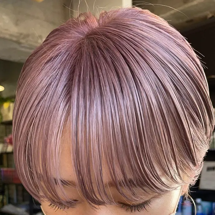 ハンサムショート ケアブリーチ シアーピンク Assort Tokyo所属 Moe のヘアカタログ ミニモ