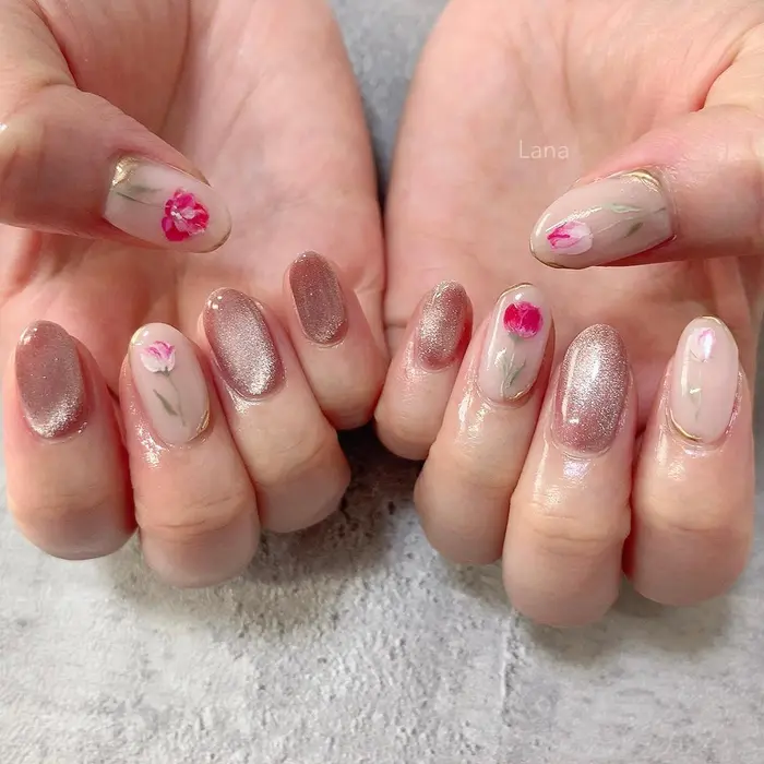 チューリップ フルアートコース 7500 税込 オフ込みの料金です 持ち込み可 Lana Nail所属 Lana Nailのネイル デザイン ミニモ