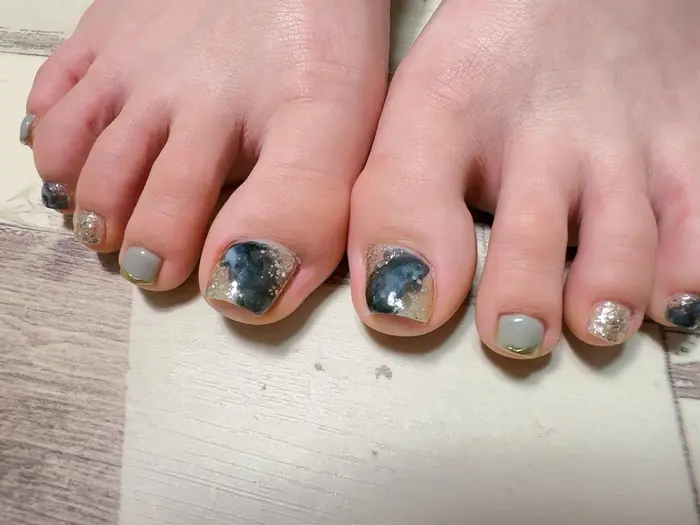 #フットネイル
#定額デザイン
#インクネイル
#ニュアンスネイル
#ネイルデ?...