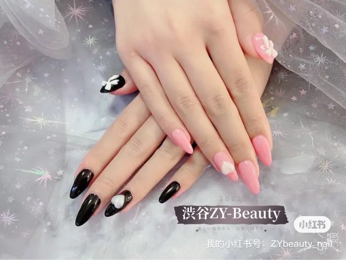 追加1色 パーツあり 22人気ネイル 夏ネイル つけ放題 フレンチネイル ガラスフレンチ Zy Beauty所属 Zy Beauty 渋谷の ネイルデザイン ミニモ