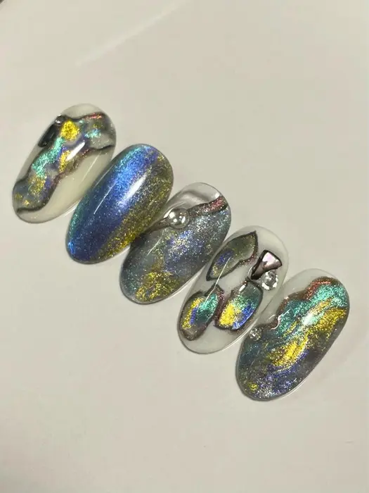 ミラーネイル 山口ネイルサロン 山口ネイル 北九州ネイル 下関ネイル 春ネイル22 Deep所属 Rb Nailのネイル デザイン ミニモ