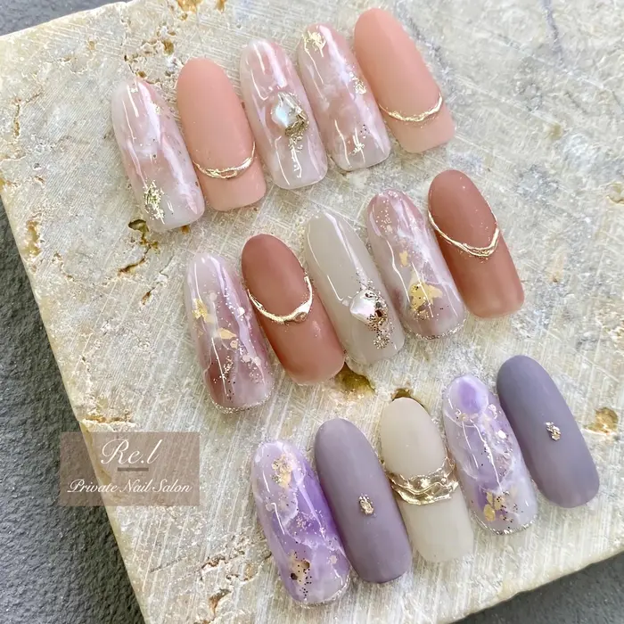 春ニュアンス 大人ニュアンス キレイめニュアンス Nail Salon Re L所属 Nail Salon Re Lのネイルデザイン ミニモ