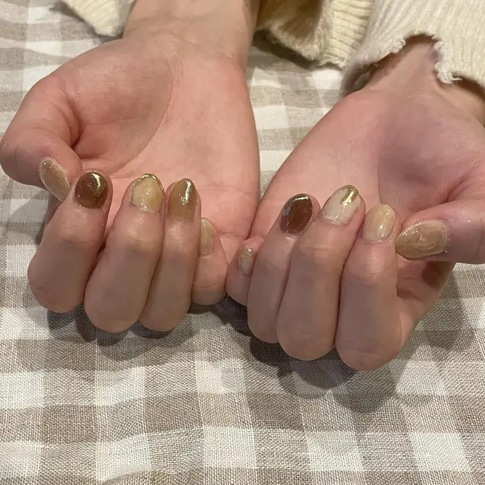 ラテ系ネイル Glamourous東久留米店所属 神宮字 愛のネイルデザイン ミニモ ラテ系ネイル Glamourous東久留米店所属 神宮字 愛のネイルデザイン ミニモ