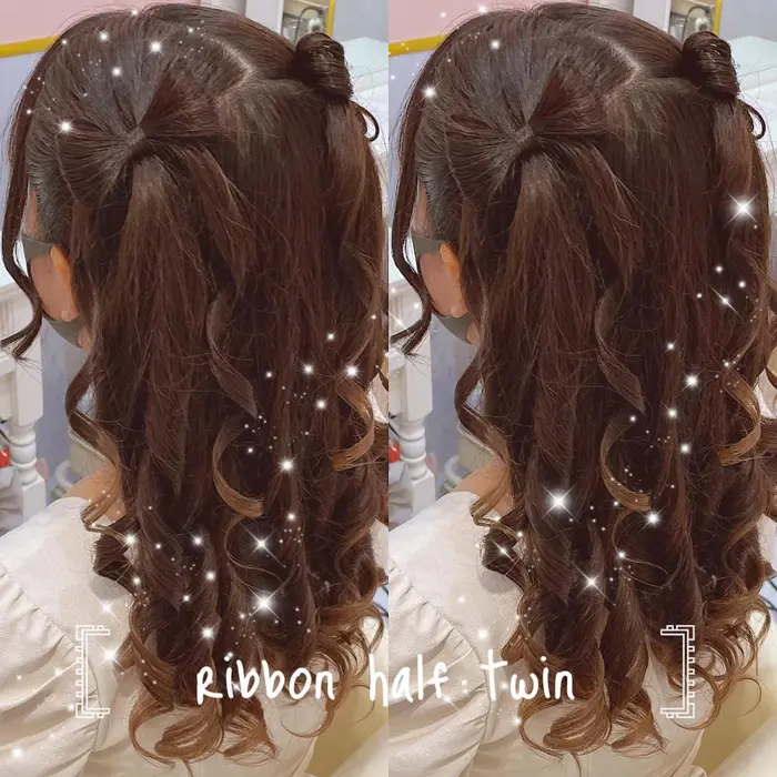 立体リボンハーフツイン 髪の毛リボン１つ 500 ヘアセットaries渋谷駅西口店所属 Aries渋谷西口 Ayumiのヘアカタログ ミニモ