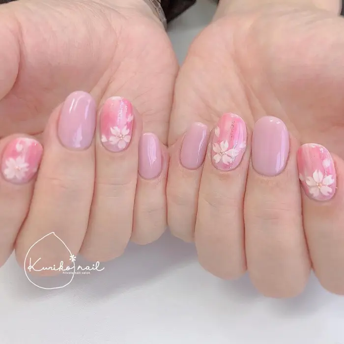 桜ネイル 桜木町ネイルサロンkuriko Nail所属 Kuriko Nailのネイルデザイン ミニモ