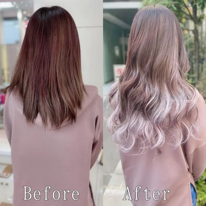 くすみホワイトピンク シールエクステ ラフニュアンス 天神 ピンクみのあるベースにくすみ系ホワイト あるじゃんすー天神店所属 あるじゃんすー 天神店のヘアカタログ ミニモ