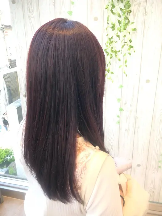 さらツヤ縮毛矯正モーブピンクカラー 縮毛矯正でまとまりある髪質改善を カラーは イルミナカラー Ash自由が丘所属 店長江渡 裕司のヘア カタログ ミニモ