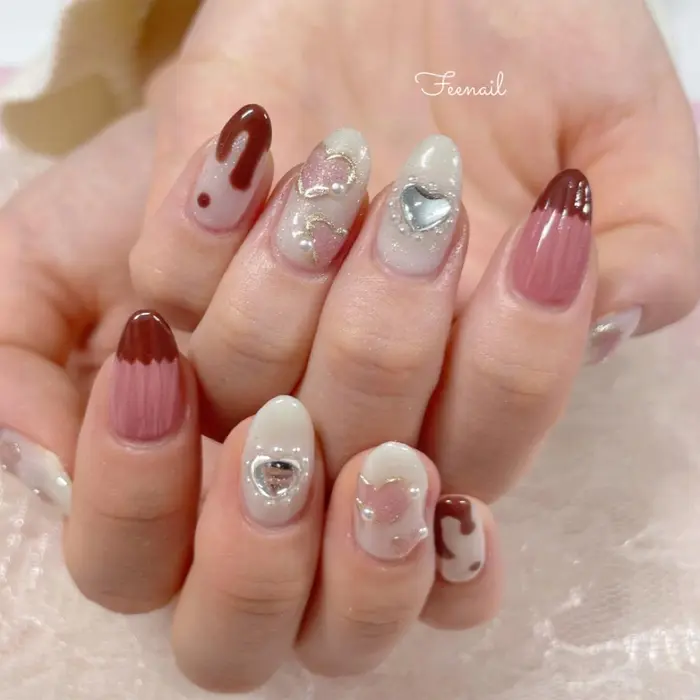 バレンタインネイル Fee Nail所属 Fee Nailのネイルデザイン ミニモ