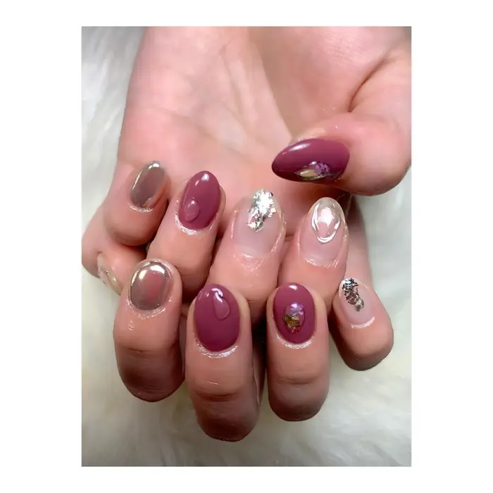 パープルピンク パラジェル もちが良い 自爪強化 自爪痛まない パープルピンク ニュアンスネ Flowers Nail所属 Flowers Nailのネイルデザイン ミニモ