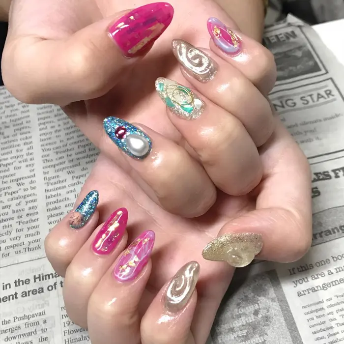 ハンドやり放題コース6980円 一部有料パーツあり Nail Room所属 ネイルルーム 佐藤のネイルデザイン ミニモ