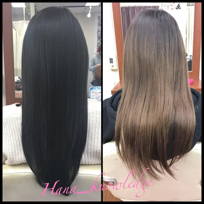 フェイクブラックの色落ちはこんな感じ ちゃんと明るくできる黒髪カラー 黒染め不使用 暗いブラウ Al Chem所属 Hana メラニン絶対殺すマンのヘアカタログ ミニモ