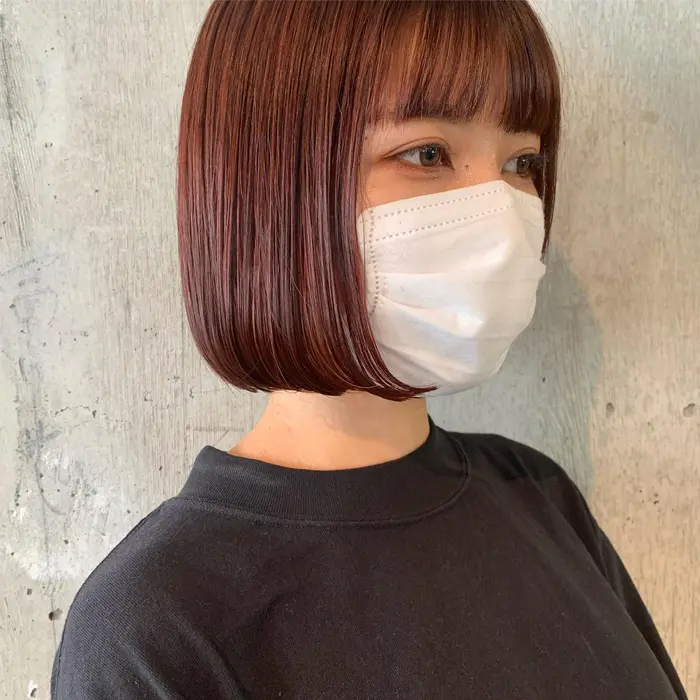 ロングからボブに オレンジベージュはブリーチなしでできます Keen所属 田中 清乃のヘアカタログ ミニモ