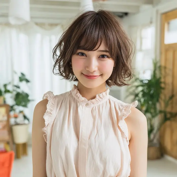 ふわっと軽さのあるデザインと柔らかいブラウンカラーの組み合わせがと?...
