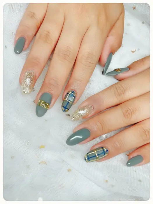 秋ネイルツイードネイル 蘭 Ran 所属 Ue Misaのネイルデザイン ミニモ