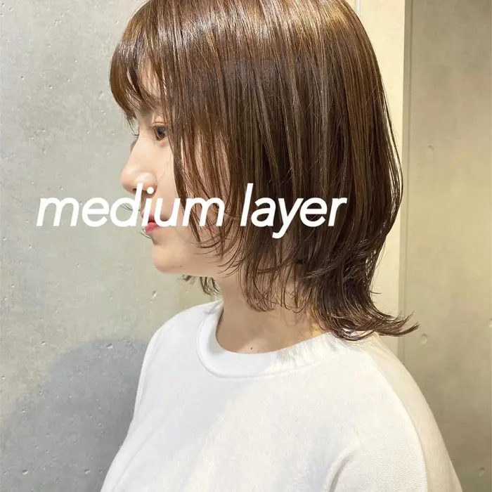 ミディアムレイヤー 3 5程センチ以上切れる方 毛先整える程度でもok 2年以 Stayshe 荻窪 ステイシーオギクボ 所属 Jr Stylist Kiraraのヘアカタログ ミニモ