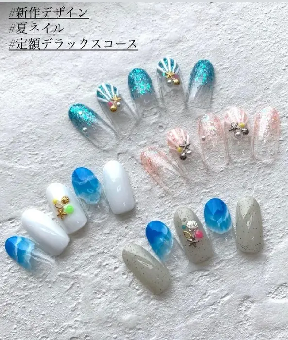 津田沼店限定 定額デラックスコース Salsa Grace津田沼店所属 平野 茉佑のネイルデザイン ミニモ