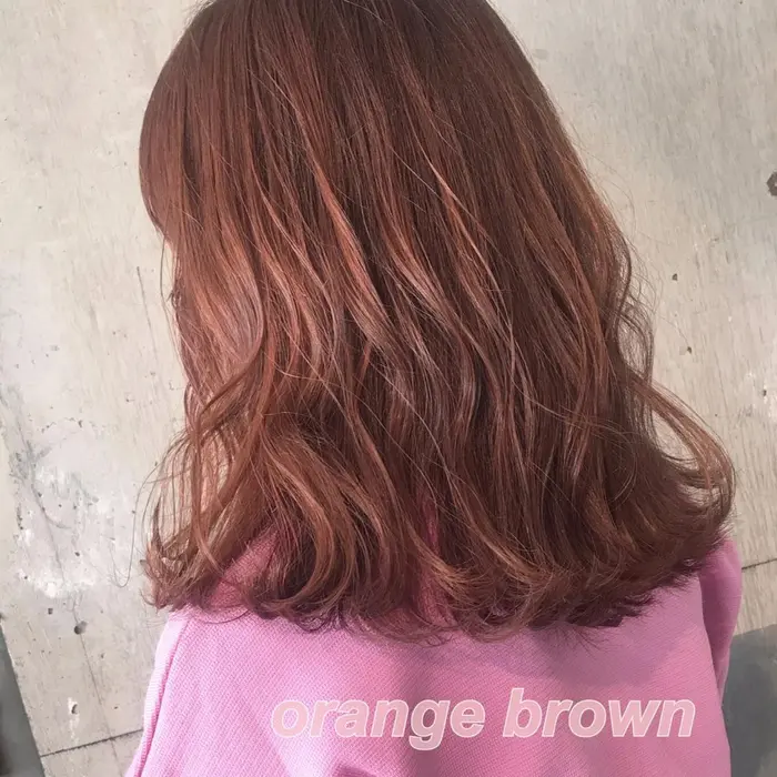 オレンジブラウン 明るめのベースでしたら ブリーチなしでできます Keen所属 タカハシ フユミのヘアカタログ ミニモ