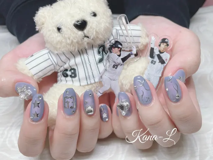 ニュアンスネイル #チークネイル #星 #キラキラ#ハート#パラジェル  