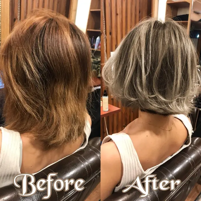 陰影学を用いた ボブ専用のバレイヤージュ Lou ロウ 所属 ミルクティーカラー が大人気 れおまですのヘアカタログ ミニモ