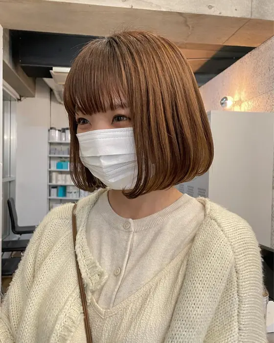 ボブ ワンカールパーマ Byfifth所属 透け感つやカラー よしだなぎさのヘアカタログ ミニモ