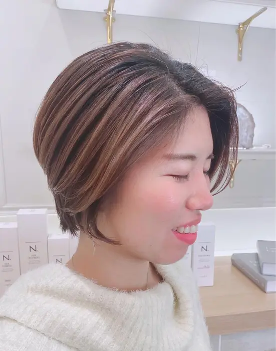 前髪長め小顔くびれショート Aubehair Ebis恵比寿店所属 ショート ボブkazueのヘアカタログ ミニモ