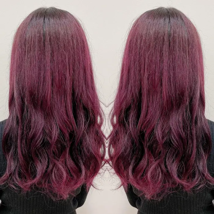 巻き髪 カシスピンク カラートリートメント使用 Style 本厚木所属 Style本厚木 藤澤 麻由のヘアカタログ ミニモ