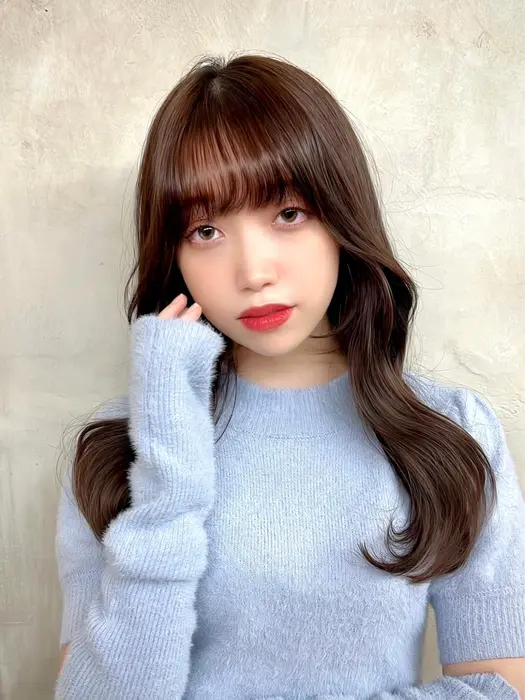 韓国ヘア小顔くびれカット 2way前髪 2wayバング 2way 顔周り 顔周りカット 前 Afloat Ruvua所属 韓国風ヘア ワンホン神田のヘア カタログ ミニモ