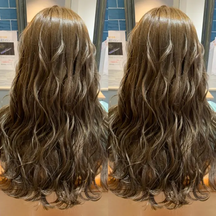 ヨシンモリ ヘアアレンジ ロング イルミナカラー Alushe Harajuku ダブルカラー専門店所属 韓国ヘア 坂本 菜摘のヘア カタログ ミニモ