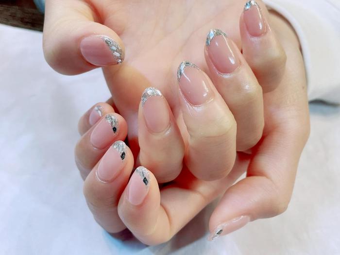 大人気ガラスフレンチコース レオパードネイル 秋ネイル ダメージレスネイル うる艶ネイル Ellie Nail銀座店所属 Ellie Nail 銀座店のネイルデザイン ミニモ