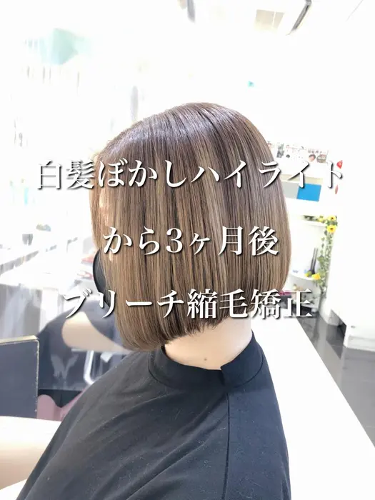 白髪ぼかしハイライト髪質改善ブリーチ縮毛矯正 Ash 大宮店所属 美髪髪質改善 うる艶カラーのヘアカタログ ミニモ