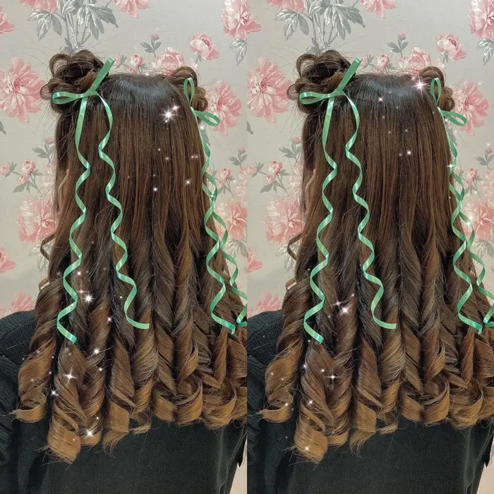 ハーフツインおだんご 人気スタイルリボンは長めがオススメ アリエス新宿東口店所属 夏目 瞳のヘアカタログ ミニモ