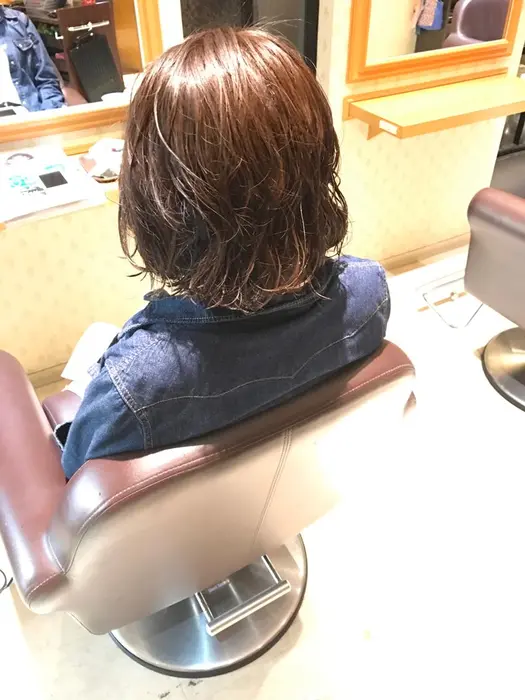 ワンレンウェーブ 他店でカットしましたが 切りすぎて気に入らなかったので パーマをあてたいとい Agu Hair グラン 吹田店所属 石川 清太 のヘアカタログ ミニモ