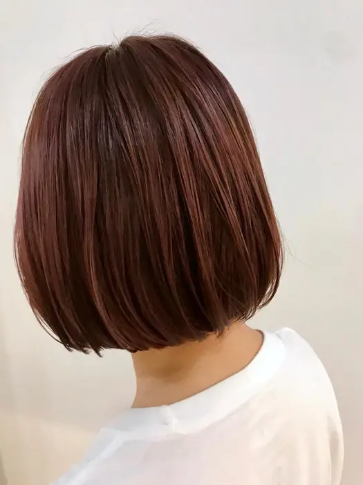 レッドブラウン ボブ Hair Make Cyan所属 井本 雅子のヘアカタログ ミニモ