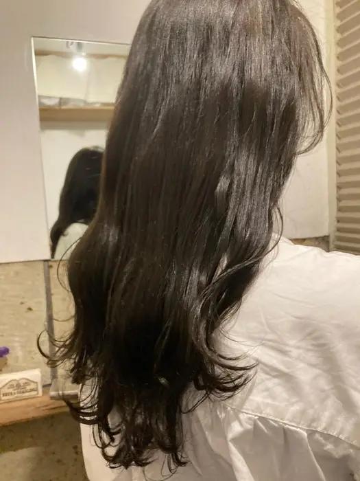 暗めグレイジュカラー 細かいハイライトも入ってるので光のあたり方で透明感も出て暗めだけど軽く見える A10所属 艶カラー透明感 カラーnogiのヘアカタログ ミニモ