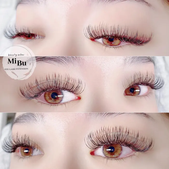 メガフラットラッシュになります挟んでつけるので持続性アップボリュームも出るのでおすすめです 美舞 Mibu 所属 Kasumi Ishgakiのマツエクデザイン ミニモ