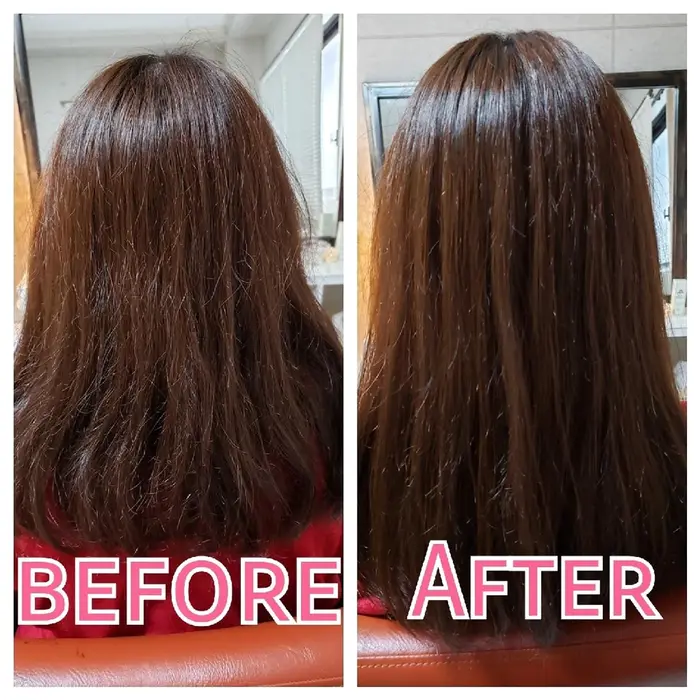 くせ毛さんで毛量多めなので ボリュームダウン つやが出るミネラル天然泥のパックをしました 仕上がり 美髪サロンpositive所属 真田 愛のヘアカタログ ミニモ