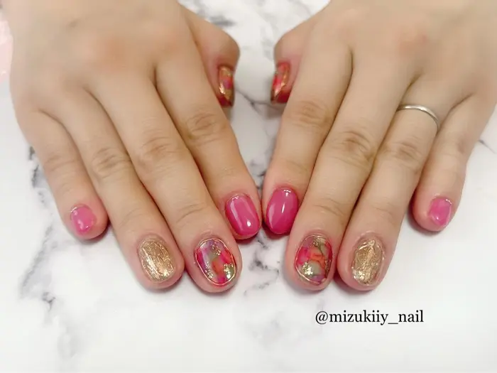 水性アートネイル 7 150 Nail Salon Rikara所属 すずき みづきのネイルデザイン ミニモ