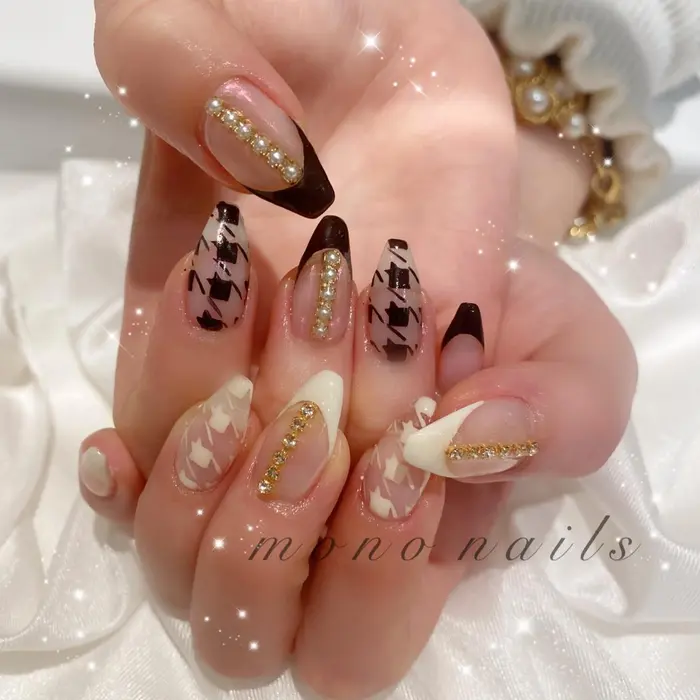 ワンカラー フレンチ変更プラス1000円 千鳥1本500円追加 チェーンパーツ1本300円 オフ Olive S By Neolive所属 Nailist Monoのネイルデザイン ミニモ