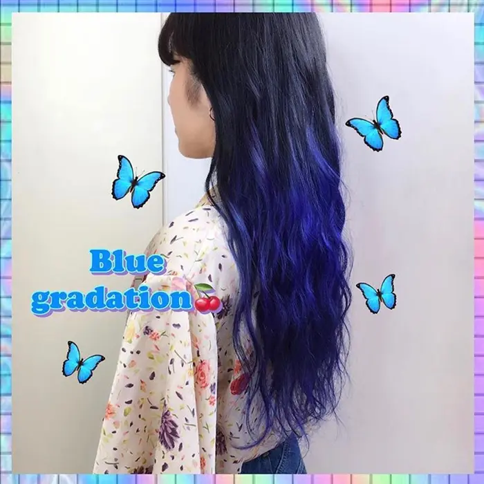 ブルーへのグラデーションがかわいい Euphoria Harajuku所属 Tomoka かわいい ハイトーンのヘアカタログ ミニモ