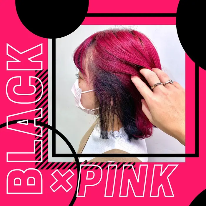 今 大人気 黒インナーカラー Black Pink Minimo人気サロンtheater Group Juice所属 ブルー系寒色 Hanaのヘアカタログ ミニモ