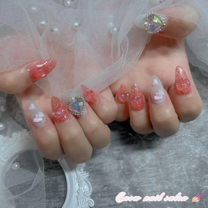 渋谷ネイル オシャレネイル パラジェル マックネットネイル スカルプ キラキラネイル 秋ネイル 大 Snow Nail Salon所属 Snow Nail スカルプ新宿店のネイルデザイン ミニモ