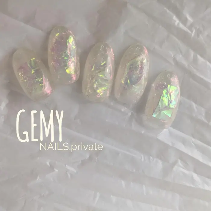 オーロラネイル うるうるネイル Gemynails Private所属 Gemynails Privateのネイルデザイン ミニモ